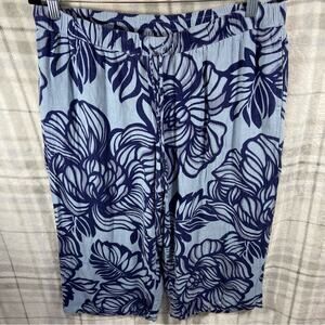 Susan graves women linen pants Large coastal beach vacation resortwear tropical